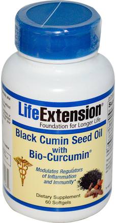 Black Cumin Seed Oil With Bio-Curcumin, 60 Softgels by Life Extension-Kosttillskott, Antioxidanter, Curcumin, Hälsa, Inflammation