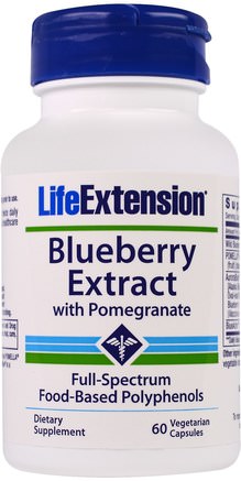 Blueberry Extract with Pomegranate, 60 Veggie Caps by Life Extension-Kosttillskott, Antioxidanter, Blåbär