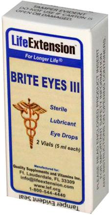 Brite Eyes III, 2 Vials (5 ml each) by Life Extension-Hälsa, Ögonvård, Synvård, Ögonprodukter Med L Carnosin
