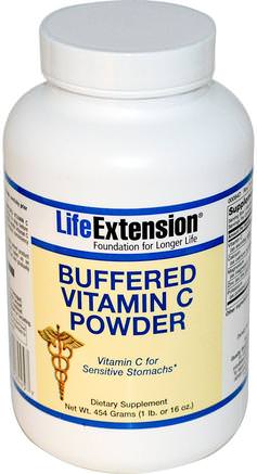 Buffered Vitamin C Powder, 16 oz (454 g) by Life Extension-Kosttillskott, Antioxidanter, Vitaminer