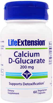 Calcium D-Glucarate, 200 mg, 60 Veggie Caps by Life Extension-Kosttillskott, Mineraler, Kalcium D-Glukarat