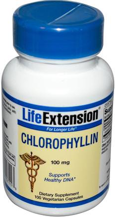 Chlorophyllin, 100 mg, 100 Veggie Caps by Life Extension-Hälsa, Detox, Tillskott, Klorofyll