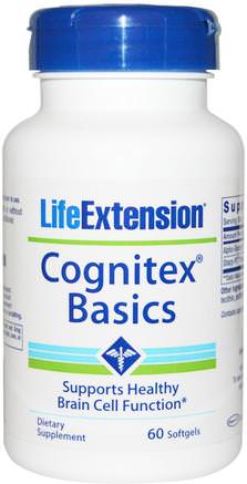Cognitex Basics, 60 Softgels by Life Extension-Hälsa, Uppmärksamhet Underskott Störning, Lägg Till, Adhd, Hjärna