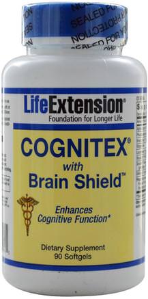 Cognitex with Brain Shield, 90 Softgels by Life Extension-Kosttillskott, Alfa Gpc (Glycerofoskolin), Uppmärksamhet Underskott Störning, Addera, Adhd, Hjärna