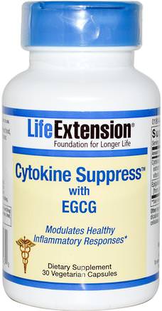 Cytokine Suppress with EGCG, 30 Veggie Caps by Life Extension-Hälsa, Inflammation