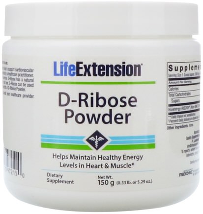 D-Ribose Powder, 5.29 oz (150 g) by Life Extension-Hälsa
