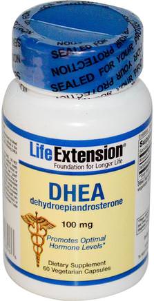 DHEA, 100 mg, 60 Veggie Caps by Life Extension-Kosttillskott, Dhea, Hälsa