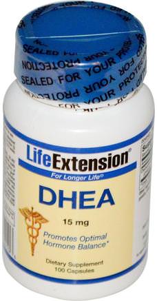 DHEA, 15 mg, 100 Capsules by Life Extension-Kosttillskott, Dhea, Hälsa