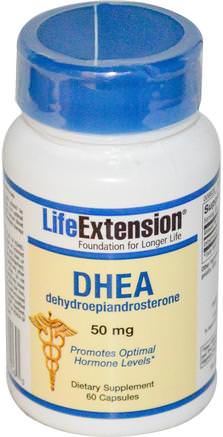 DHEA, 50 mg, 60 Capsules by Life Extension-Kosttillskott, Dhea, Hälsa