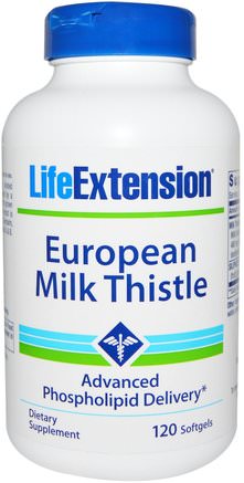 European Milk Thistle, 120 Softgels by Life Extension-Hälsa, Detox, Mjölktistel (Silymarin)
