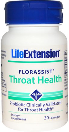 Florassist, Throat Health, 30 Lozenges by Life Extension-Hälsa, Kall Influensa Och Viral, Halsvårdspray