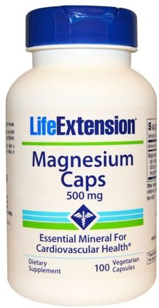 Magnesium Caps, 500 mg, 100 Veggie Caps by Life Extension-Kosttillskott, Mineraler, Magnesium