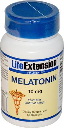 Melatonin, 10 mg, 60 Capsules by Life Extension-Kosttillskott, Sömn, Melatonin