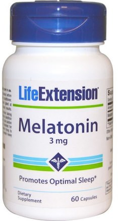 Melatonin, 3 mg, 60 Capsules by Life Extension-Tillskott, Melatonin 3 Mg