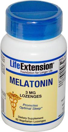 Melatonin, 3 mg, 60 Lozenges by Life Extension-Kosttillskott, Sömn, Melatonin