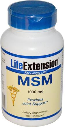 MSM, 1000 mg, 100 Capsules by Life Extension-Hälsa, Ben, Osteoporos, Gemensam Hälsa
