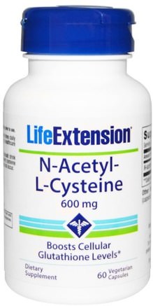 N-Acetyl-L-Cysteine, 600 mg, 60 Veggie Caps by Life Extension-Kosttillskott, Aminosyror, Nac (N Acetylcystein)