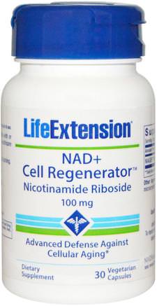 NAD+ Cell Regenerator Nicotinamide Riboside, 100 mg, 30 Veggie Capsules by Life Extension-Kosttillskott, Nikotinamid Ribosid, Energi