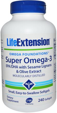 Omega Foundations, Super Omega-3, 240 Softgels by Life Extension-Sverige