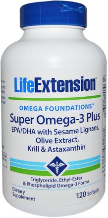 Omega Foundations, Super Omega-3 Plus, 120 Softgels by Life Extension-Sverige