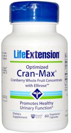 Optimized Cran-Max, Cranberry Whole Fruit Concentrate with Ellirose, 60 Veggie Caps by Life Extension-Hälsa, Blåsa, Örter, Tranbär