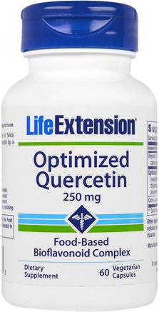 Optimized Quercetin, 250 mg, 60 Veggie Caps by Life Extension-Kosttillskott, Quercetin, Hälsa, Kall Influensa Och Virus, Immunsystem