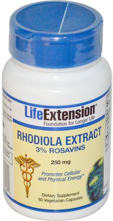 Rhodiola Extract, 250 mg, 60 Veggie Caps by Life Extension-Örter, Rhodiola Rosea, Adaptogen