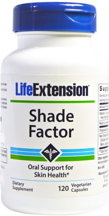 Shade Factor, 120 Veggie Caps by Life Extension-Hälsa, Kvinnor, Hårtillskott, Nageltillskott, Hudtillskott