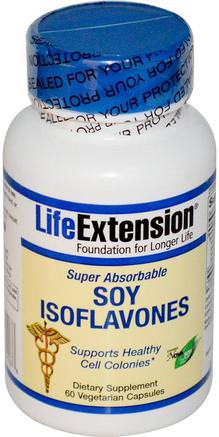 Soy Isoflavones, Super Absorbable, 60 Veggie Caps by Life Extension-Hälsa, Sojaprodukter