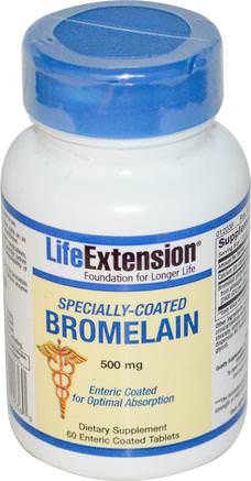 Specially-Coated Bromelain, 500 mg, 60 Enteric Coated Tablets by Life Extension-Kosttillskott, Enzymer, Bromelain, Hälsa
