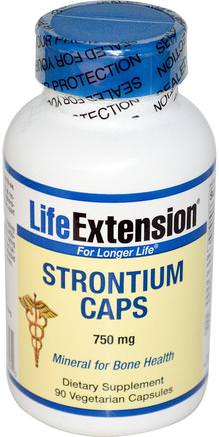 Strontium Caps, Mineral for Bone Health, 750 mg, 90 Veggie Caps by Life Extension-Kosttillskott, Mineraler, Strontium