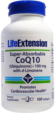 Super-Absorbable CoQ10, 100 mg, 100 Softgels by Life Extension-Kosttillskott, Koenzym Q10, Coq10