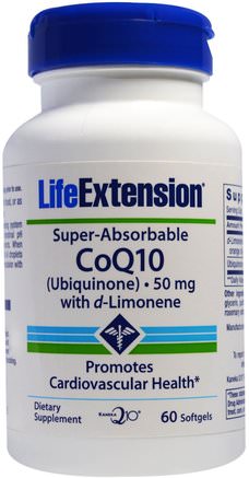 Super Absorbable CoQ10, 50 mg, 60 Softgels by Life Extension-Kosttillskott, Koenzym Q10, Coq10 050 Mg