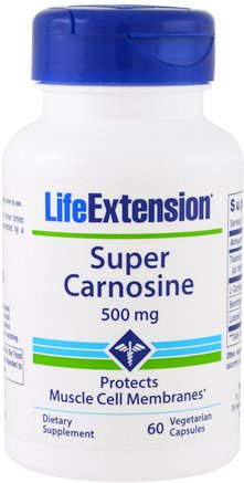 Super Carnosine, 500 mg, 60 Veggie Caps by Life Extension-Kosttillskott, Aminosyror, L Carnosin