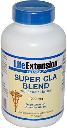 Super CLA Blend, with Sesame Lignans, 1000 mg, 120 Softgels by Life Extension-Hälsa, Kost