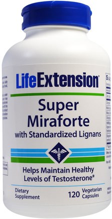 Super Miraforte, with Standardized Lignans, 120 Veggie Caps by Life Extension-Hälsa, Män, Testosteron