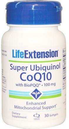 Super Ubiquinol CoQ10, with BioPQQ, 100 mg, 30 Softgels by Life Extension-Kosttillskott, Antioxidanter, Pqq (Biopqq), Ubiquinol Coq10