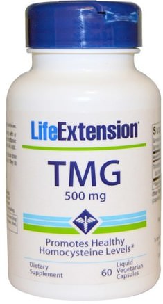 TMG, 500 mg, 60 Liquid Veggie Caps by Life Extension-Kosttillskott, Tmg (Vattenfri Betain), Hälsa