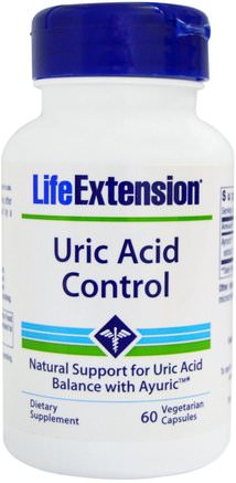 Uric Acid Control, 60 Veggie Caps by Life Extension-Örter, Ayurveda Ayurvediska Örter, Hälsa, Gikt