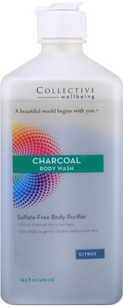 Charcoal Body Wash, Sulfate-Free Body Purifier, Citrus, 14.5 fl oz (429 ml) by Life Flo Health-Bad, Skönhet