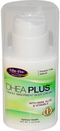 DHEA Plus, Highly Absorbent Body Cream, 2 oz (57 g) by Life Flo Health-Kosttillskott, Dhea, Body Lotion