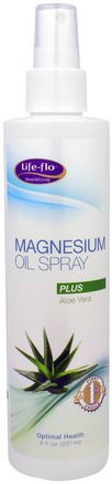 Life-Flor, Magnesium Oil Spray, Plus Aloe Vera, 8 fl oz (237 ml) by Life Flo Health-Kosttillskott, Mineraler, Magnesiumklorid
