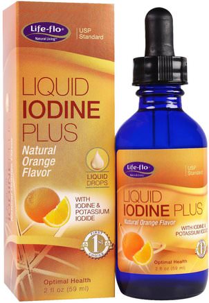 Liquid Iodine Plus Liquid Drops, Natural Orange Flavor, 2 fl oz (59 ml) by Life Flo Health-Kosttillskott, Mineraler, Jod