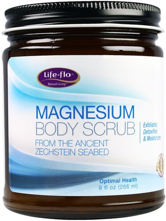 Magnesium Body Scrub, 9 fl oz (266 ml) by Life Flo Health-Kosttillskott, Mineraler, Magnesiumklorid, Bad, Skönhet, Kroppscrubs