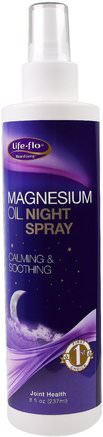 Magnesium Oil, Night Spray, Calming & Soothing, 8 fl oz (237 ml) by Life Flo Health-Kosttillskott, Mineraler, Sömn