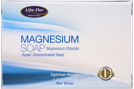 Magnesium Soap, Magnesium Chloride, Super Concentrated Bar Soap, 4.3 oz (121 g) by Life Flo Health-Hälsa