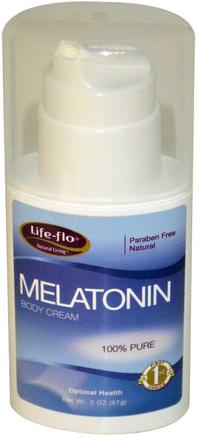 Melatonin Body Cream, 2 oz (57 g) by Life Flo Health-Kosttillskott, Sömn, Melatonin