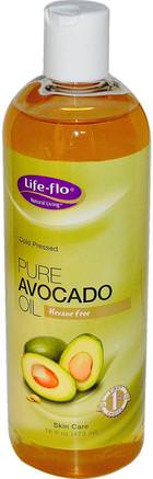 Pure Avocado Oil, Skin Care, 16 fl oz (473 ml) by Life Flo Health-Hälsa, Hud, Avokadoolja, Massageolja