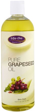 Pure Grapeseed Oil, 16 fl oz (473 ml) by Life Flo Health-Hälsa, Hud, Grapeseed Olja, Massageolja