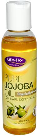 Pure Jojoba Oil, Skin Care, 4 oz (118 ml) by Life Flo Health-Hälsa, Hud, Jojobaolja, Massageolja